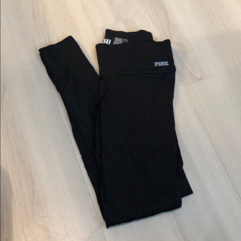 Black full length ‘pink’ leggings